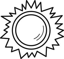 Sun planet doodle linear icon Universe