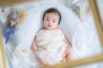 生後100日(生後3カ月)を迎えた赤ちゃん