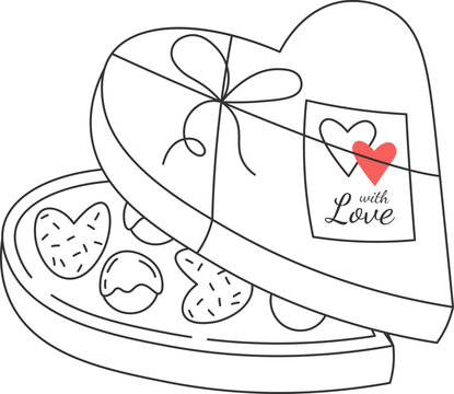 heart-shaped box of chocolates, with love clip art preview