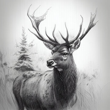 Reindeer Front Sketch