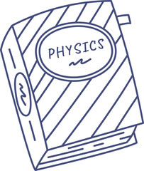 Physics book line icon Library School lesson