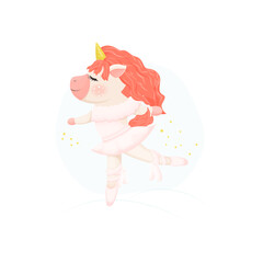 Unicorn Ballerina, Fictional Character Illustration, Children's Illustration 
