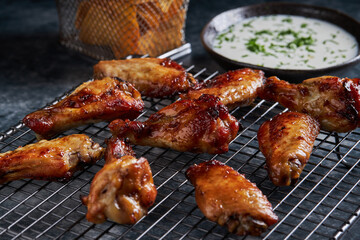 Delicious roasted chicken and chips