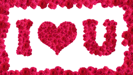 I Love You red rose texture with frame red rose