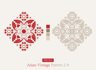 Asian Openwork Vintage Symmetrical Pattern - Oriental Pattern White Background