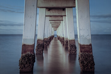The wooden pier of Fort Myers beach, Florida