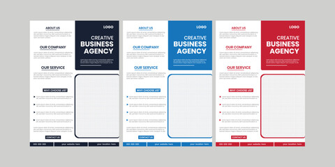 set of a4 size 3 color graphic flier background. commercial flier paper, digital sheet report, chart, set, mag, document collection