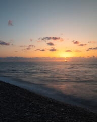 Batumi beach sunset long exposure