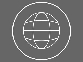 Web icon. Global internet vector isolated on dark background