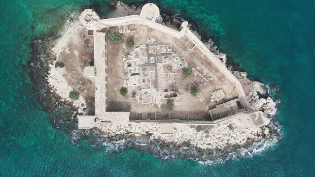 Maiden Castle View from a drone Mersin Turkey Silifke Erdemli Kizkalesi