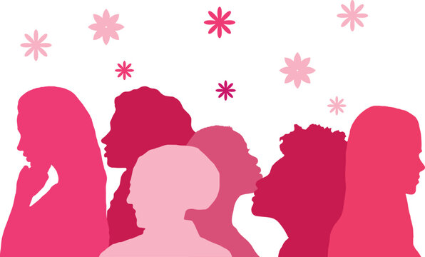 Population and society with different people. Women Communication crowd of families and multiethnic people and different cultures.Sociology.Crowding and density of people.Silhouette profile