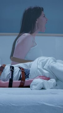 Woman Suffering From Sleep Paralysis