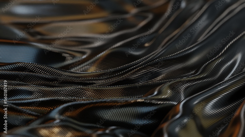 Poster modern abstract concept with wavy particle background. 3d render illustration