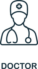 Doctor icon. Monochrome simple Healthcare icon for templates, web design and infographics