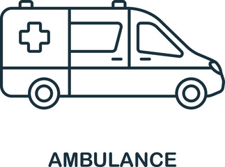 Ambulance icon. Monochrome simple Healthcare icon for templates, web design and infographics