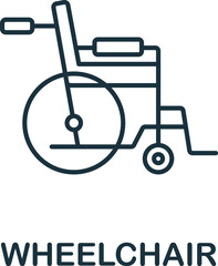 Wheelchair icon. Monochrome simple Healthcare icon for templates, web design and infographics