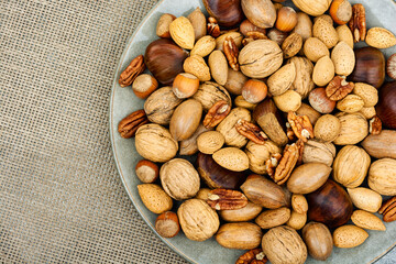 Assortment nuts, top view