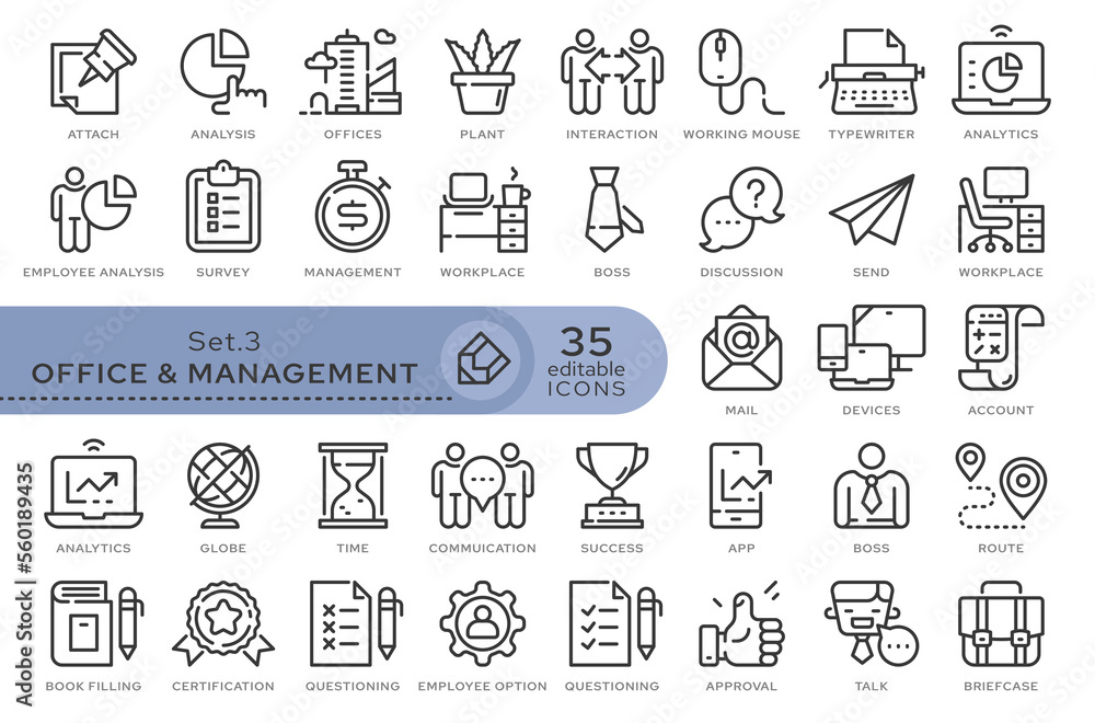 Fototapete set of conceptual icons. vector icons in flat linear style for web sites, applications and other gra