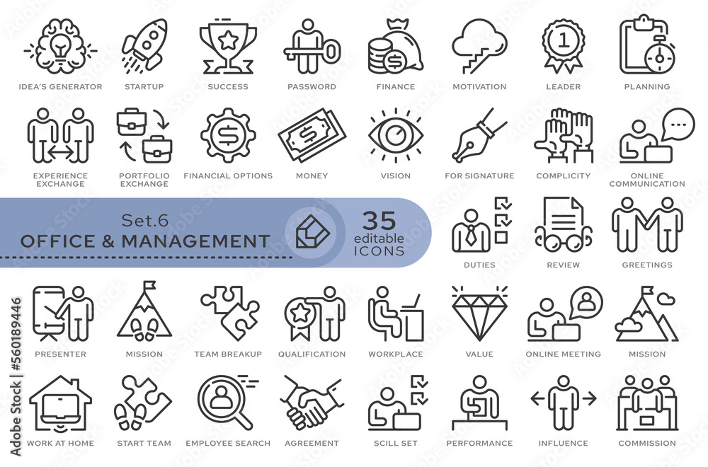 Poster set of conceptual icons. vector icons in flat linear style for web sites, applications and other gra