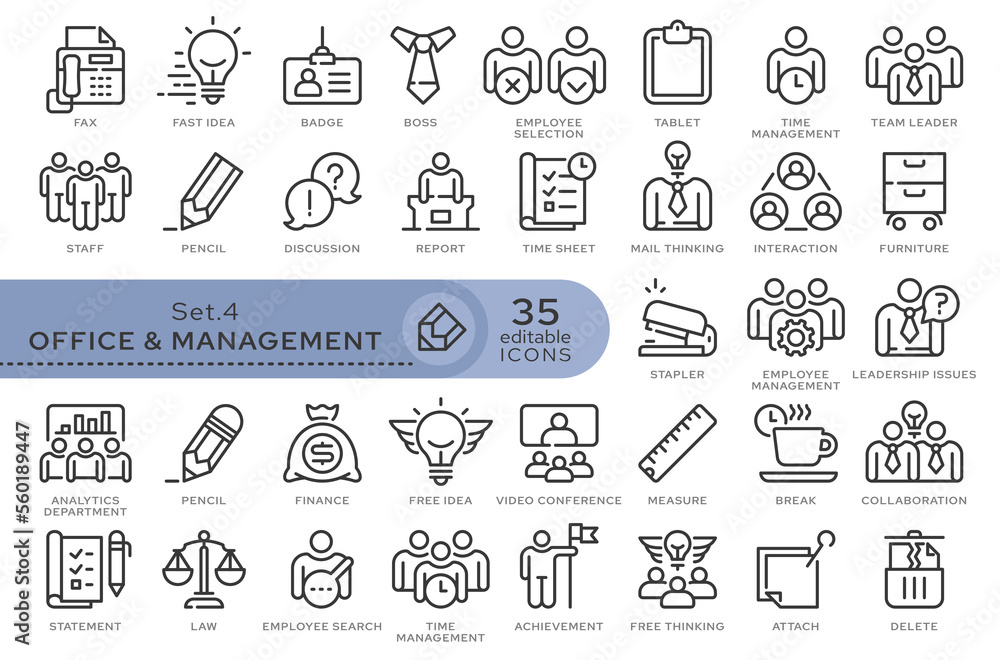 Fototapete set of conceptual icons. vector icons in flat linear style for web sites, applications and other gra