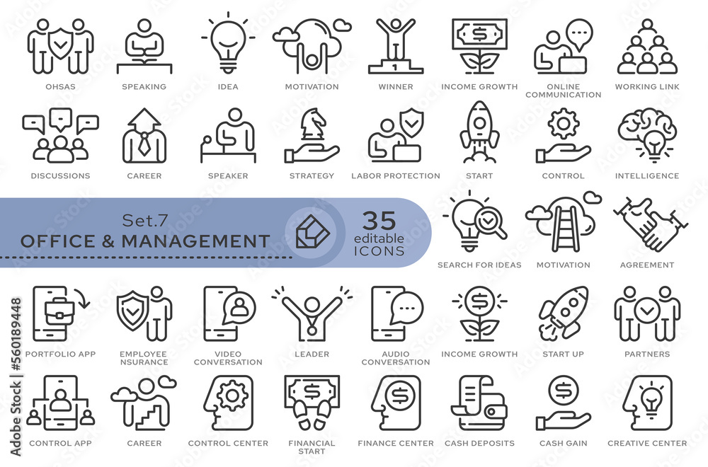 Aufkleber set of conceptual icons. vector icons in flat linear style for web sites, applications and other gra