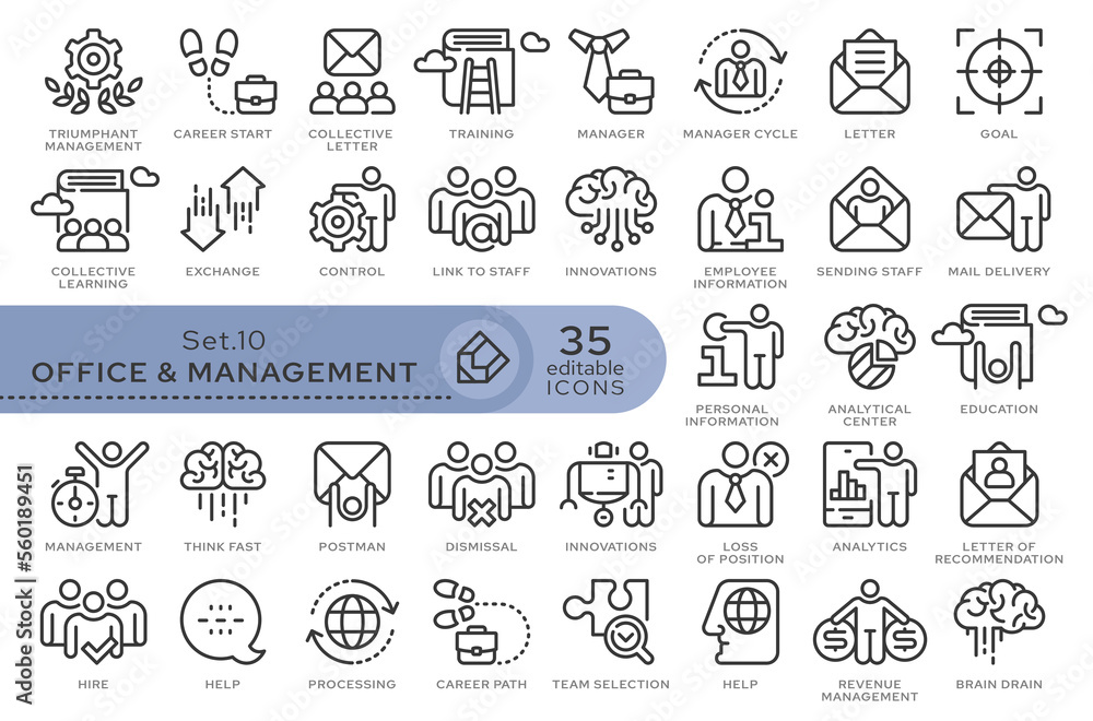 Fototapete set of conceptual icons. vector icons in flat linear style for web sites, applications and other gra