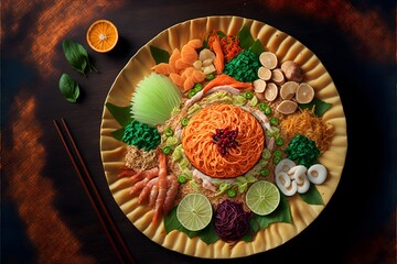 Yee sang, Prosperity Toast, Chinese lunar new year, festive season, Generative AI