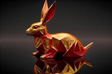 Origami rabbit, bunny, chinese lunar new year 2023, Generative AI