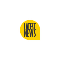 Latest news sign. Ribbon bubble chat banner isolated on white background