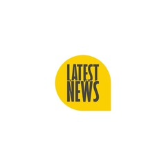 Latest news sign. Ribbon bubble chat banner isolated on white background