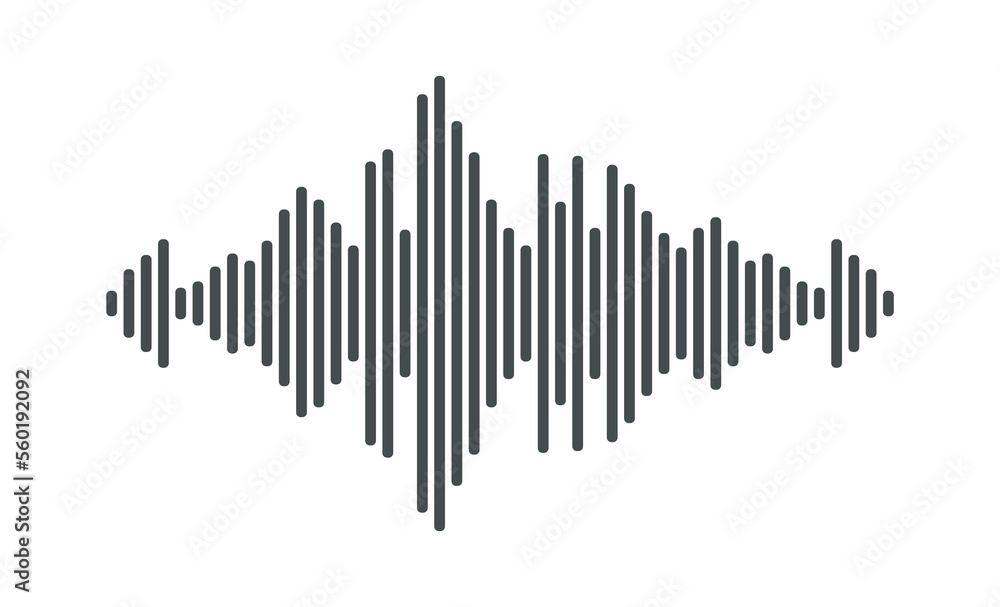Aufkleber sound wave in pulse vibration form for musical equalizer. vector illustration in graphic design isol