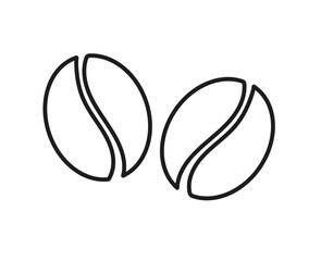 Coffee beans line icon design element. Vector illustration.