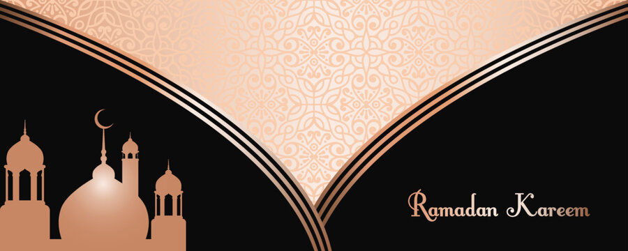 Ramadan Mubarak background design, colorful greeting banner with header or Banner Design.