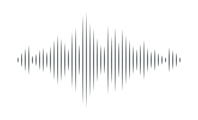 Sound wave in line vibration waveform for music player. Vector illustration in graphic design isolated