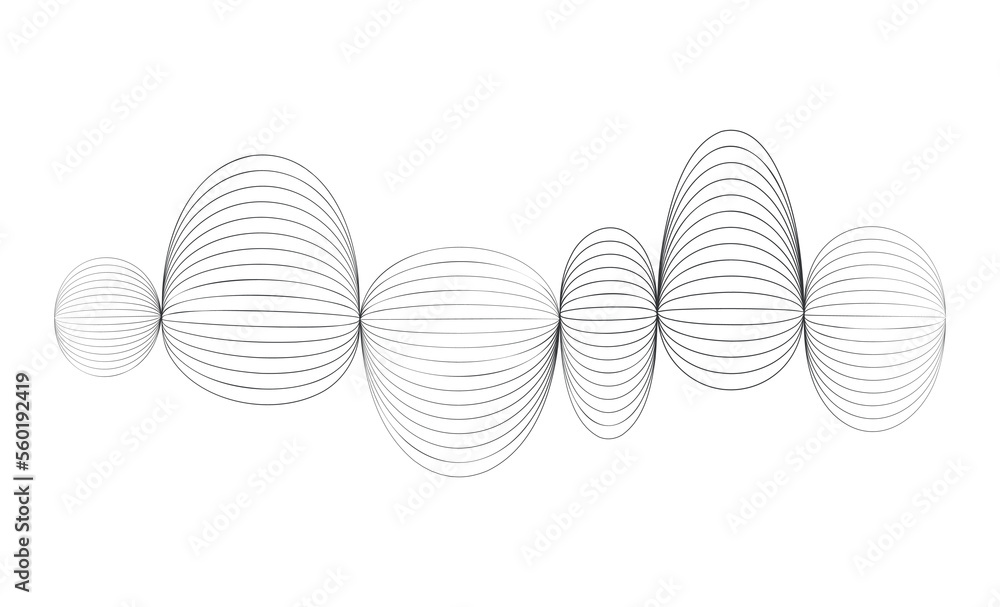 Aufkleber sound wave with black line waveforms for audio equalizer. vector illustration in graphic design isol
