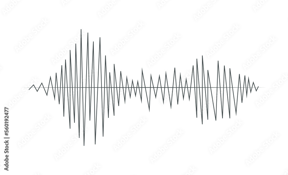 Aufkleber sound wave with black lines signal for audio and song equalizer. vector illustration in graphic desi