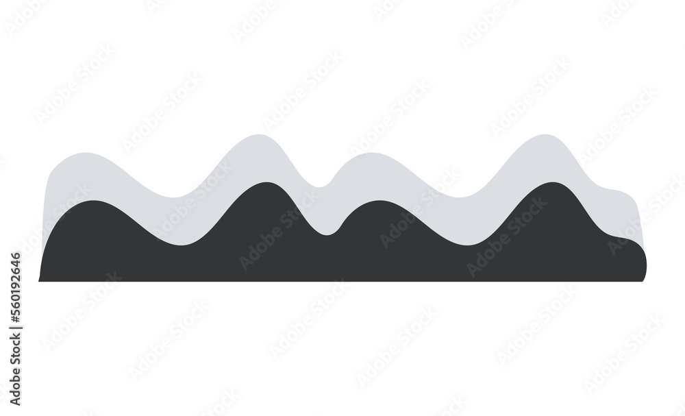 Aufkleber curve sound waves for music equalizer, voice message or radio signal. vector illustration in graphic