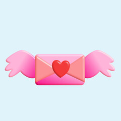 Heart letter wing Happy Valentine's Day Vector