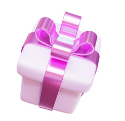 Gift box with a bow on a transparent background. Surprise sale. 3d rendering