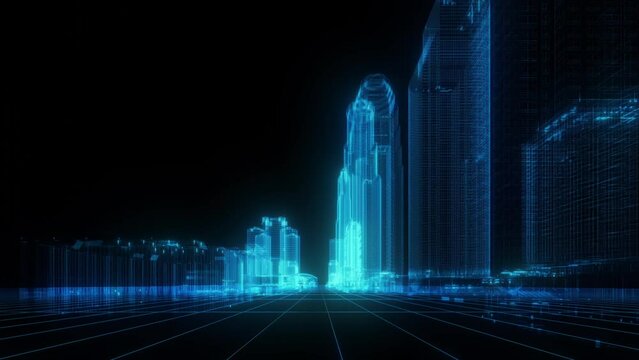 Wireframe landscape background. Big Data. 3d futuristic wireframe for background.