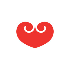 Heart icon. Simple style gift shop big sale poster background symbol. Heart brand logo design element. Heart t-shirt printing. Vector for sticker.