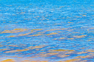 Waves at tropical beach caribbean sea clear turquoise water Mexico.