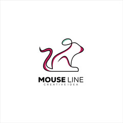 Mouse design logo line art