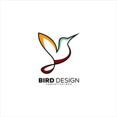 Bird logo design line art