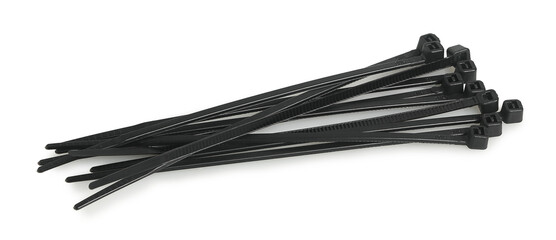 plastic cable ties isolated