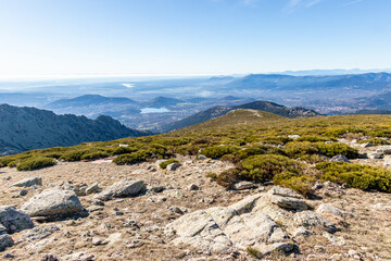 view of the mountains of the sierra de guadarrama in madrid on the way up to the communications station called ball of the world