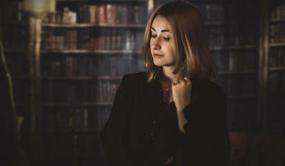Victorian style, Velvet coat and white shirt androgyny vintage fashion. Vampire era clothes
