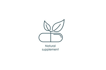 Natural supplement icon vector illustration 