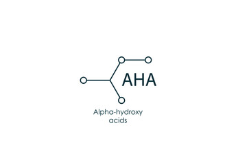 alpha-hydroxy acid, Aha acid icon vector illustration 