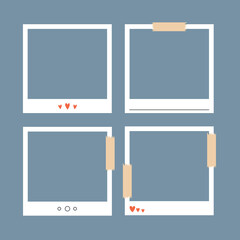 Set Square minimalist Photo Frame. Vector collection blank picture for social media decor design